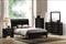 Ireland I Queen Bed, Black PU & Black